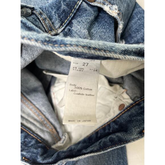 Moussy Vintage Denim Jeans in label Cowhide Leather size 27 - Picture 5 of 10
